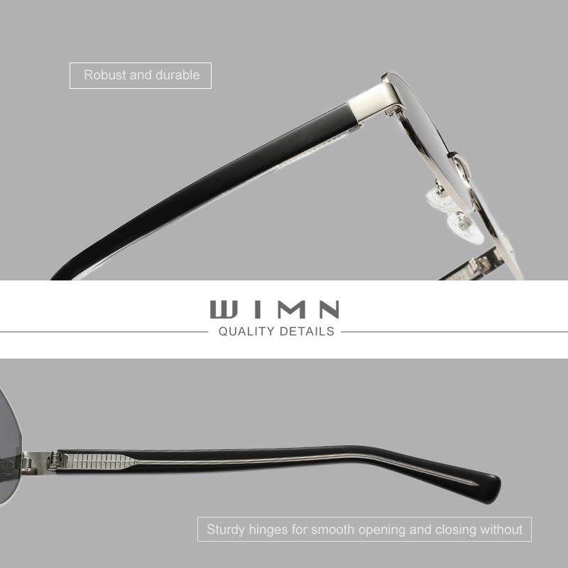 Genuine WIMN Oval Sunglasses For Men Women Polarized UV400 Retro Alloy Frame Anti-glare Glasses Driving Accessory Eyewear