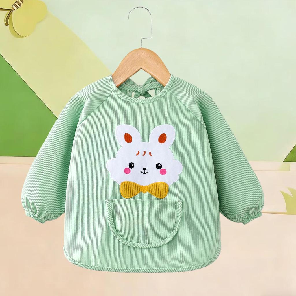 Waterproof Corduroy Baby Coveralls: Stain-Proof Unisex Autumn/Winter Eating Apron & Bib