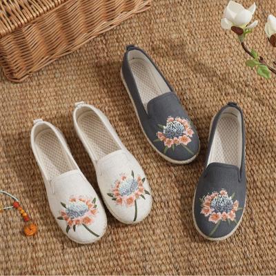 Zapatos sin cordones para mujer, cómodos, ligeros, para viajar, mocasines informales para caminar, conducir, zapatos de trabajo bordados para mujer, zapatos de vestir con punta redonda