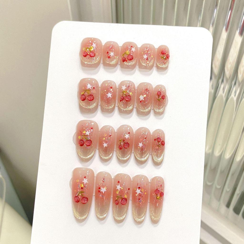 Handcrafted Short Wearable Nail Art Stickers - High-End Boutique False Nails