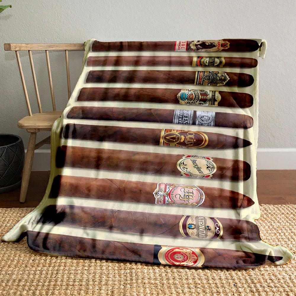 

Cigar Pattern Blanket bedroom Blanket for Livingroom Couch lunch break Soft throw for Friend s festival Gift 80cm x 120cm