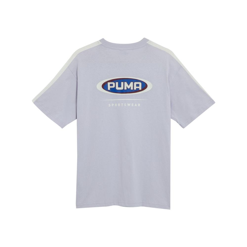 Puma T7 Dance Crew Grafické Barevné Bloky Písmen Logo Potisk Kulatý Výstřih Krátký Rukáv Pánské Topy Světle Fialová 627171-68