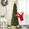 Scalable Christmas Tree 5 Ft Festival Ornament Faux Foldable Christmas Tree For Winter Holiday Season Decor Indoor Porch Yard