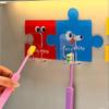 Self Adhesive Puzzle Toothbrush Hook Punch-Free Storage Hook  Bathroom Storage