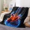 Guitar Print Flannel Blanket, High Quality Comfortable for All Seasons, Home Decor, Warmth and Comfort, Perfect for Christmas Gifts