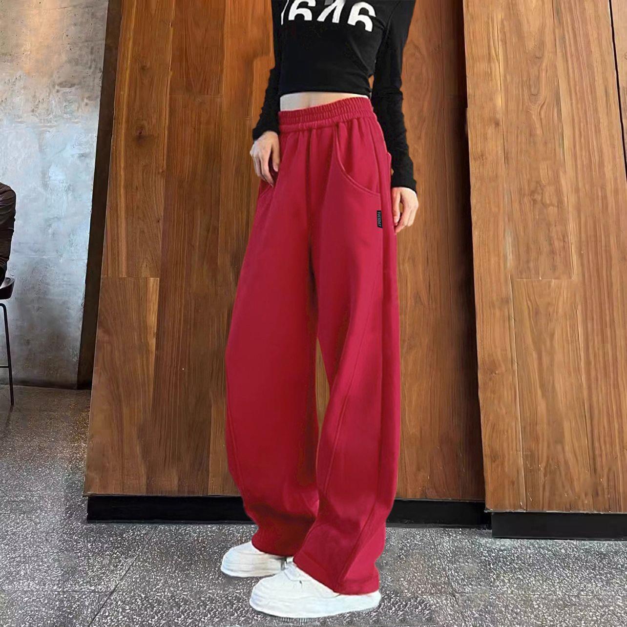 Korean Style Wide-Leg High-Waisted Draping Pants for Women XL (115-125 jin)