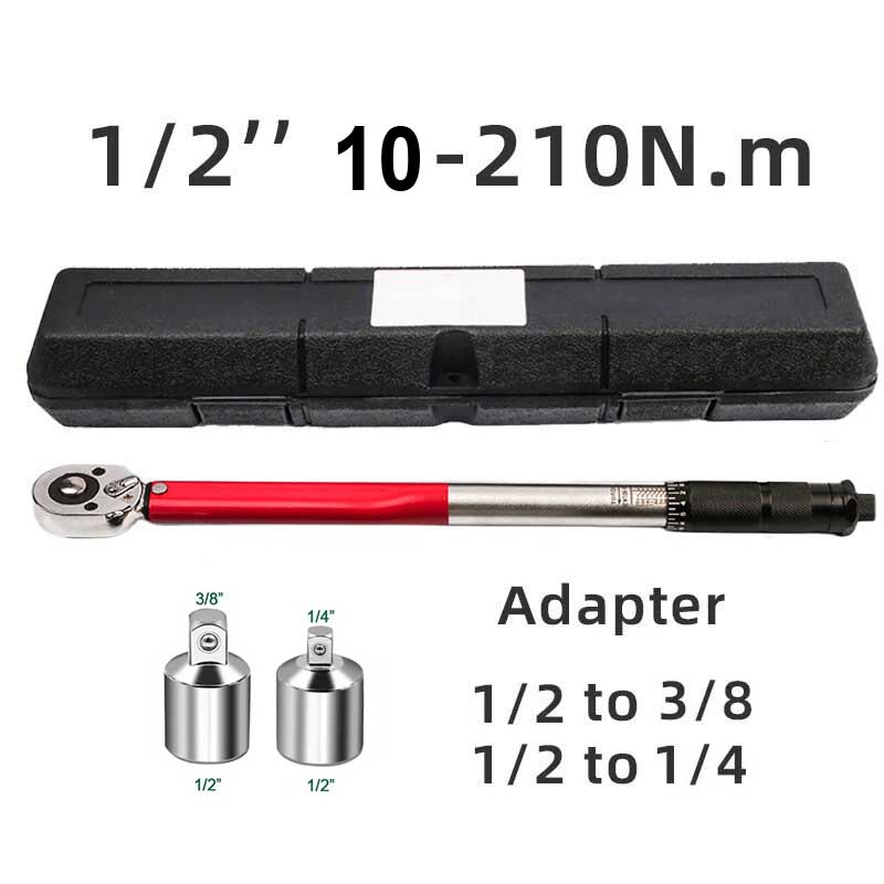 

10-210N.m Torque Wrench 1/2 Precise Reversible Ratchet Torques Key Professional Bicycle Motorcycle Car Automotive Tool