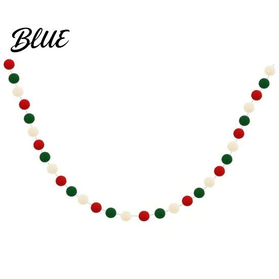 Hanging Festive Ornament 78.8 Inch Christmas Pom Garland, Red Green White 20/30 Pompom Wall Window Balls Garland Ornaments for Xmas Tree, Fireplace,