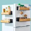 Magnetic Fridge Shelf Spice Storage Rack Black Iron Space Saving for Cabinet on The Side of Refrigerator Kitchen Organizer Shelf