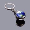 20mm Moon Keychain Solar System Metal Pendant Galaxy Nebula Earth Mars Saturn Double-sided Glass Ball