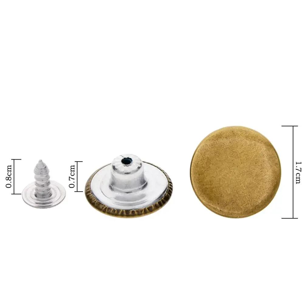 40 PCS/Set Jeans Button Tack Buttons Metal Replacement Craft Working Kit DIY Clothes Accessary