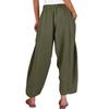 Women Plus Size Wide Leg Pants Middle Waist Summer Baggy Pants With Pockets