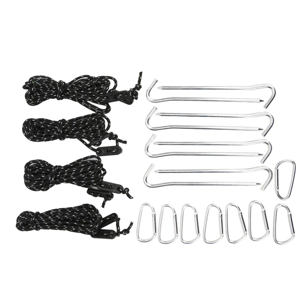 Camping Tent Stakes with 2m Wind Ropes Aluminum Buckles for Outdoor Picnic Adventure
