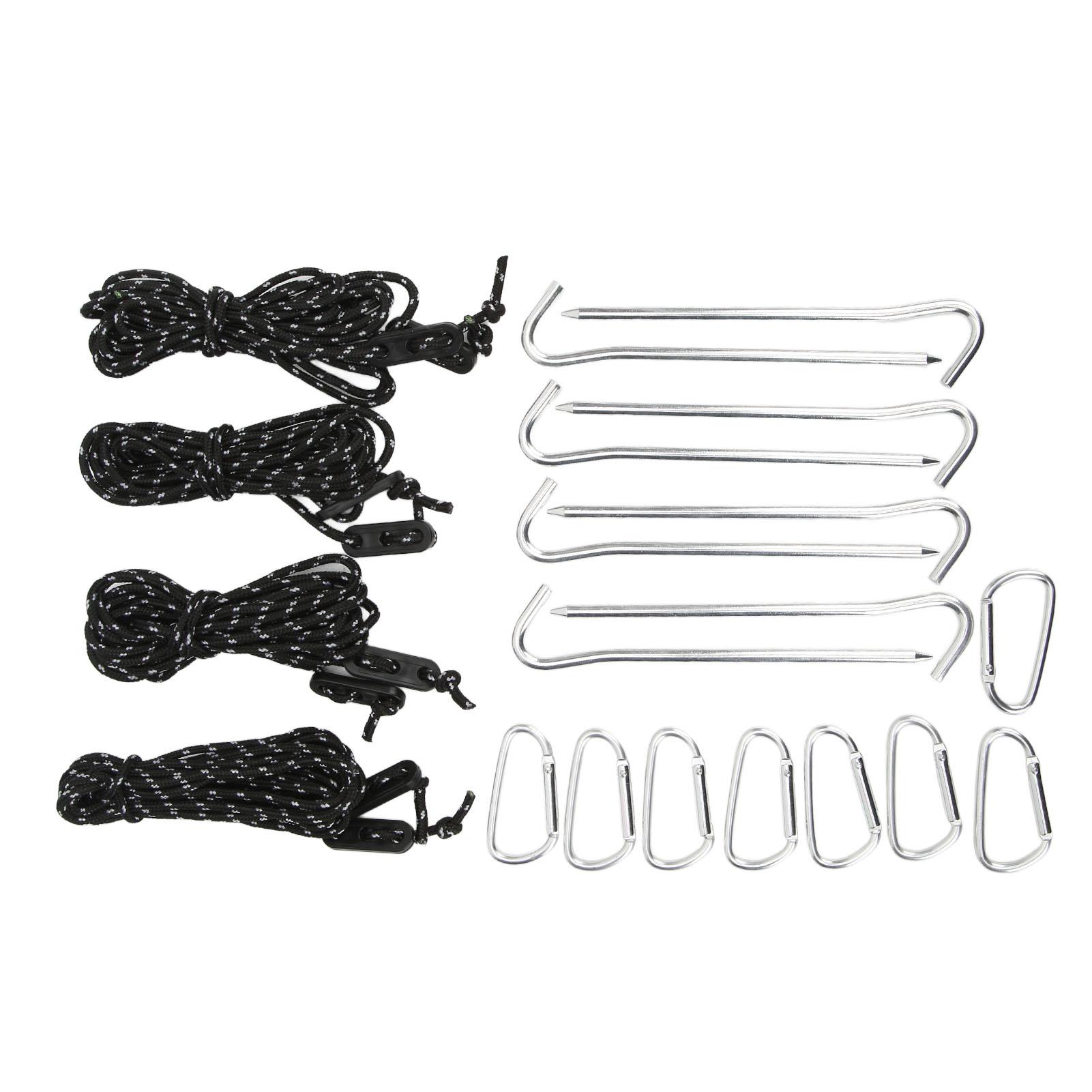 Camping Tent Stakes with 2m Wind Ropes Aluminum Buckles for Outdoor Picnic Adventure