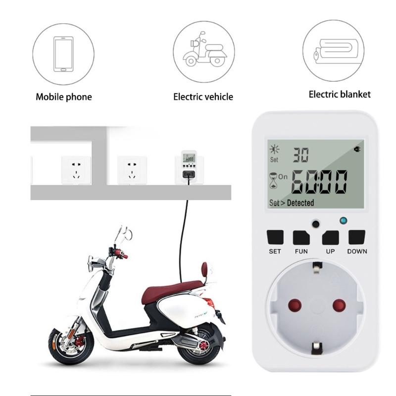 Automatic Light Controlled Timer Socket with Safety Designs & Timing Option Energy Save Device Suitable for Wall Outlet