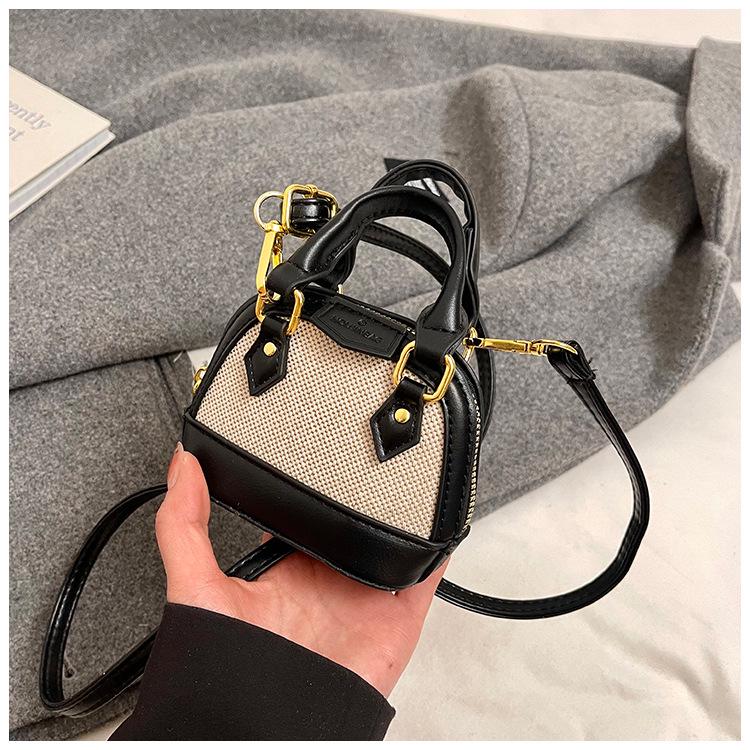 Children's Korean Color Block Mini Crossbody Bag with Earphone and Coin Pouch 2025 Winter Collection
