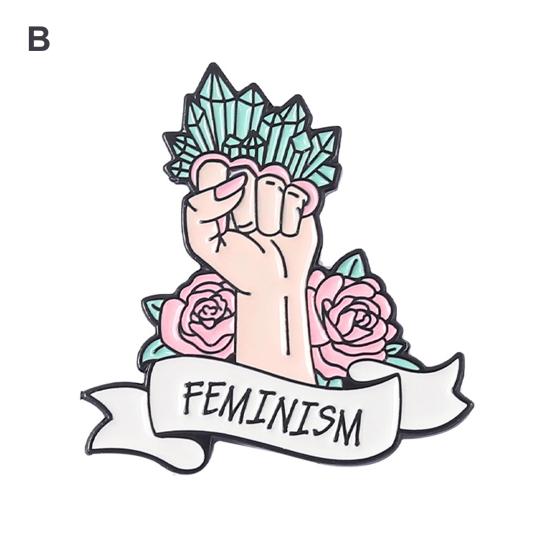 Feministická brož Krásný design Snadno se nosí Dobrý lesk Vynikající šperky Kostýmní doplňky Girl Power
