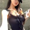 Spice Girl Lace Slim Skinny Sleeveless Vest Summer Chic Fashion Versatile Niche Ins Pure Sexy Top