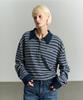 Rugby Striped Unisex Polo Shirt Midnight Navy