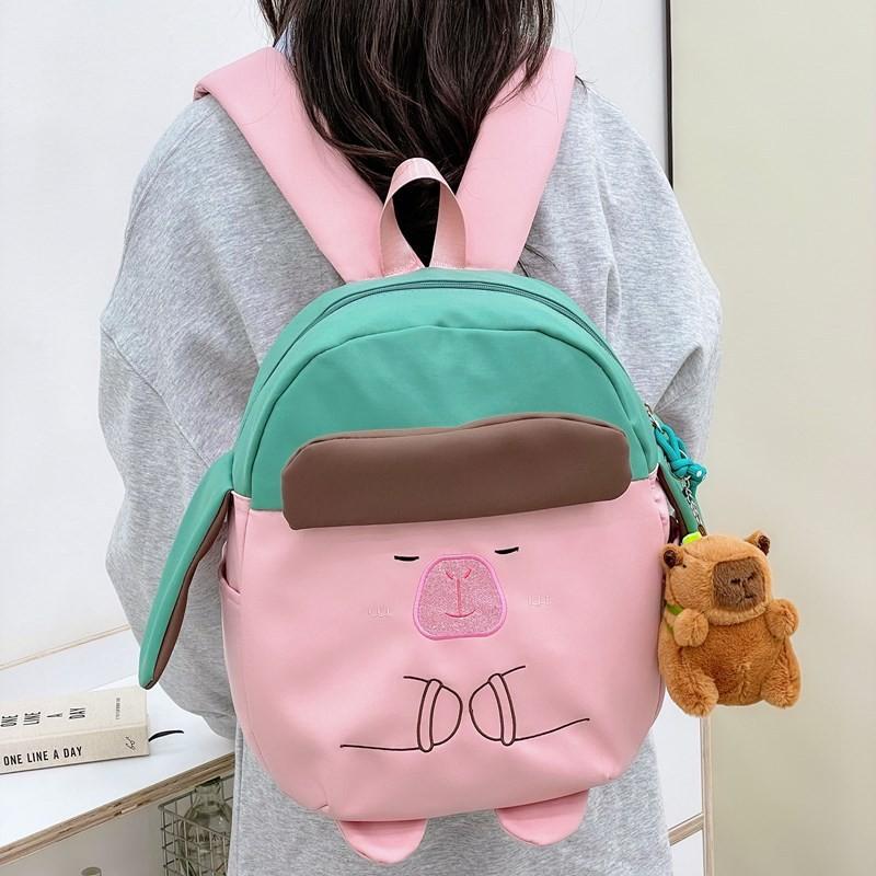 Cute Cartoon Backpack Capybara Design Large Capacity Childrens Backpack Bag School