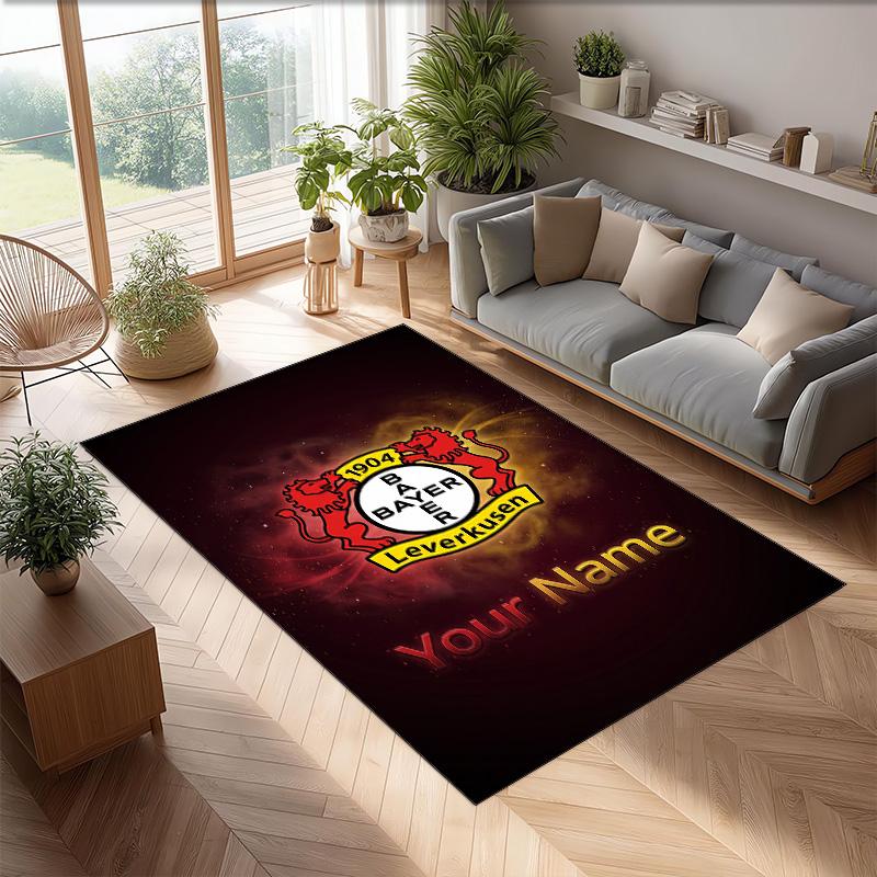 Bayer Leverkusen Fußball Gedruckter Kristall-Samt-Teppich Rutschfester Kristall-Samt-Teppich Für Sofa Schlafzimmer Innenbereich Heimdekoration