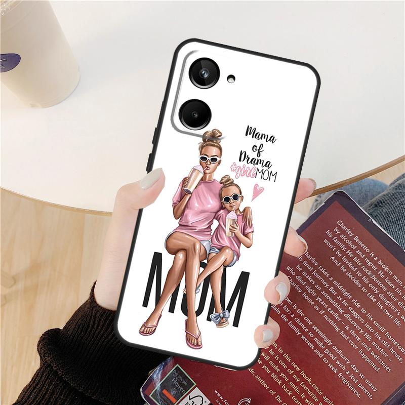 Princess Female Boss Coffee Case For Realme 14 12 10 11 13 Pro Plus GT 6 6T 5 GT7 Pro C61 C55 C51 C21Y C25S C67 C75 C53