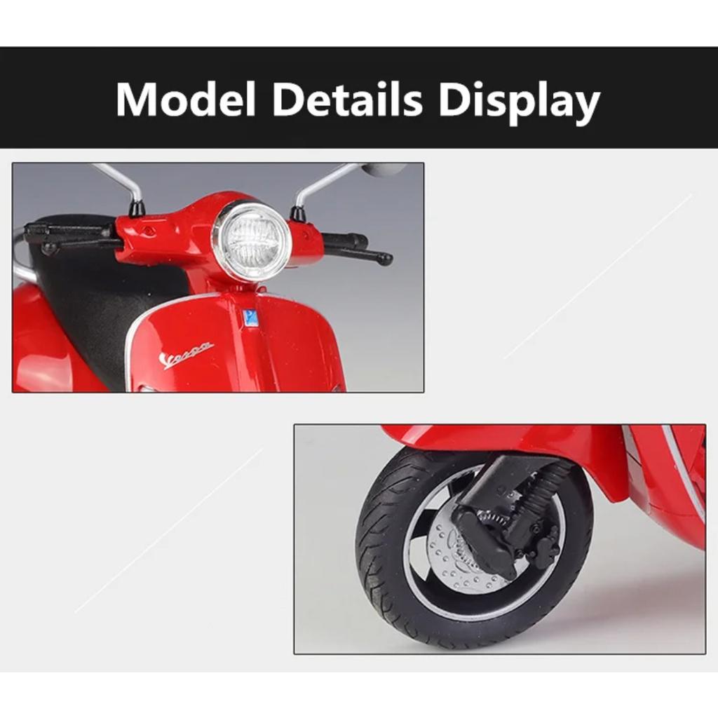 Welly 1/12 Vespa GTS Super 2020 Alloy Classic Leisure Motorcycle Model Simulation Metal Street Motorcycles Model Childrens Gifts