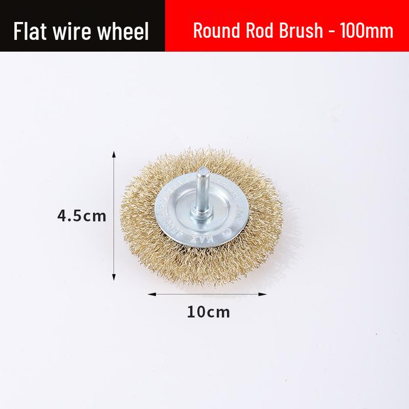 Electric Wire Brush Head with Handle for Rust Removal - 6mm Grinding Wheel Attachment