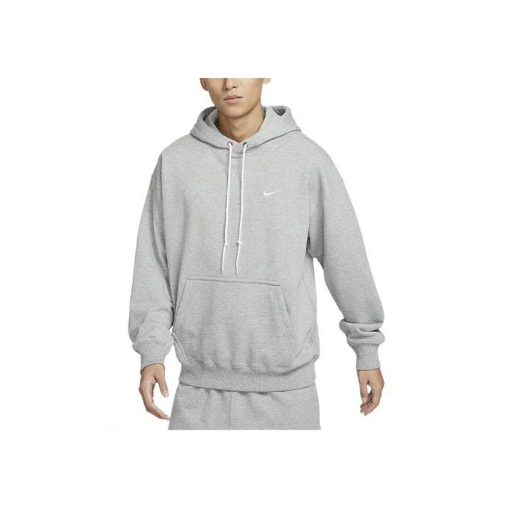 Nike Solo Swoosh Solid Color Logo Comfortable Loose Fit Hoodie Men hoodies Dark-Gray DX0814-063