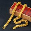 Vietnamese Gold Sand Men's Cloth Dragon Head Necklace, Vietnamese Gold Sand Jewelry, Brass Plated with 24K Gold Necklace
