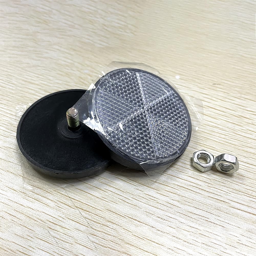White Plastic Reflector Round Reflector (1 Pair) Bike Reflector Motorcycle Reflector Reflective Warning Reflector Easy Installation