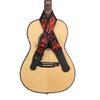 Adjustable Guitar Strap Red Flame Pattern with Leather Ends for Guitar Bass