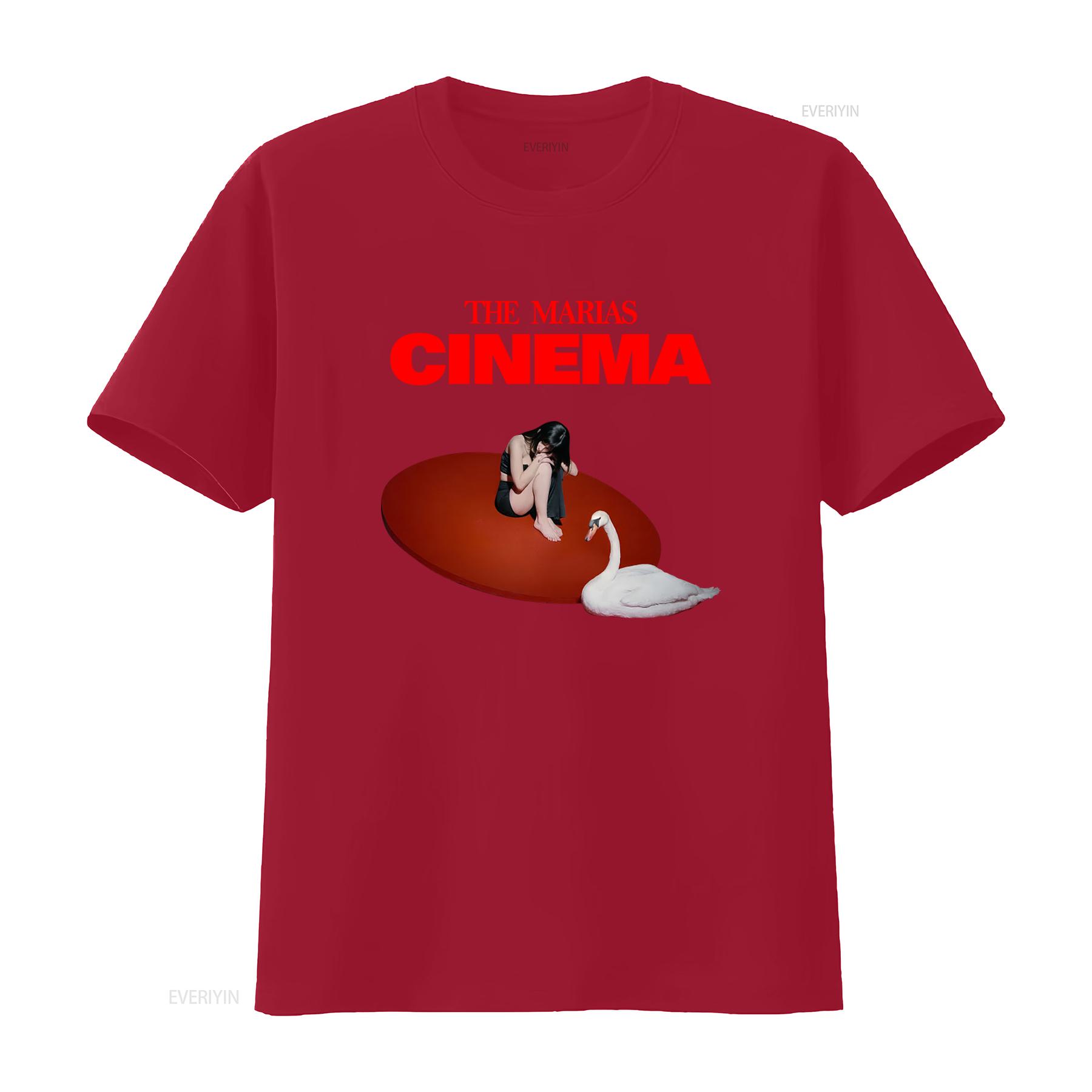 The Marias Cinema T Shirt Stylish Print with Woman and Swan Design for Fashionable Wear vintage Washed Soft Unisex S