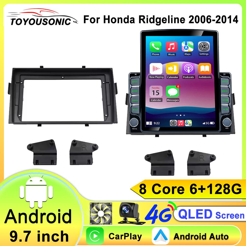 Carplay Android Auto Wireless Bluetooth For Honda Ridgeline 2006-2014 Car Radio Video 8Core Stereo WIFI GPS