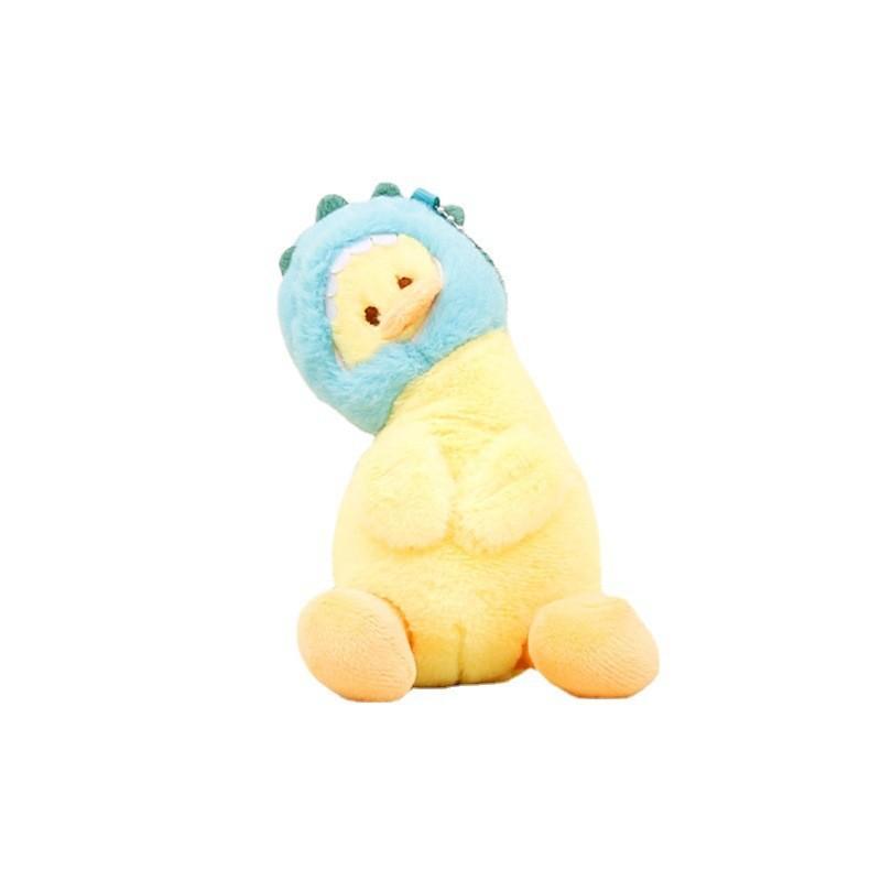Adorable Tilted Head Duck Keychain Cute Plush Toy Cartoon Duck Figurine Stuffed Animal