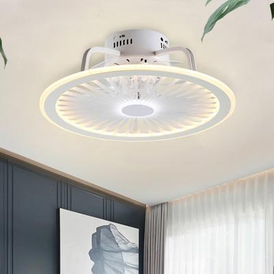 Ceiling Fan Lamp Light Multifunctional Three Warm White Colors Adjustable Modern Minimalist Remote