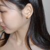 Modernlike 14k Gold-filled Silver Glossy Volume Moon Earrings