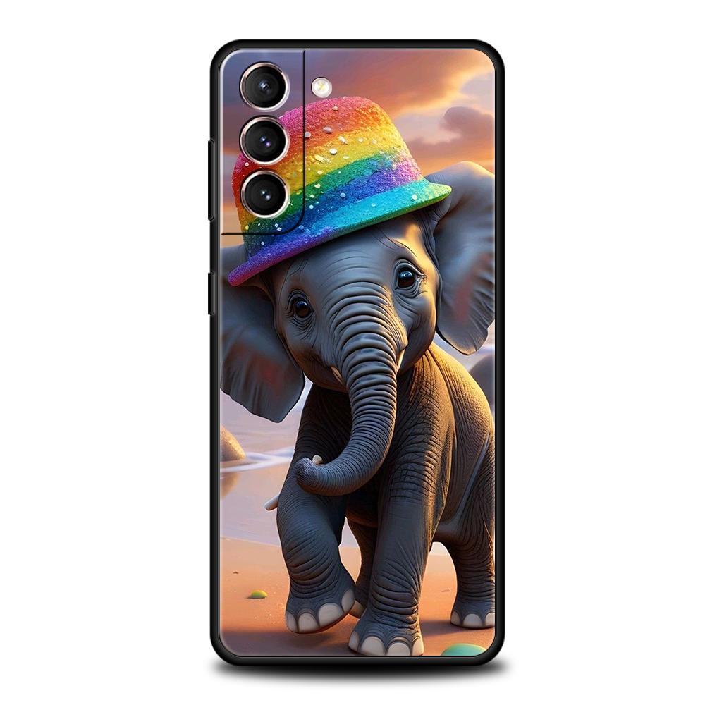 

Phone Case Cover for Samsung Galaxy S25 Edge S24 S23 S22 S20 S21 FE Ultra S10 S10E Plus 5G Soft TPU Capas Animal Elephant Samsung S23 FE
