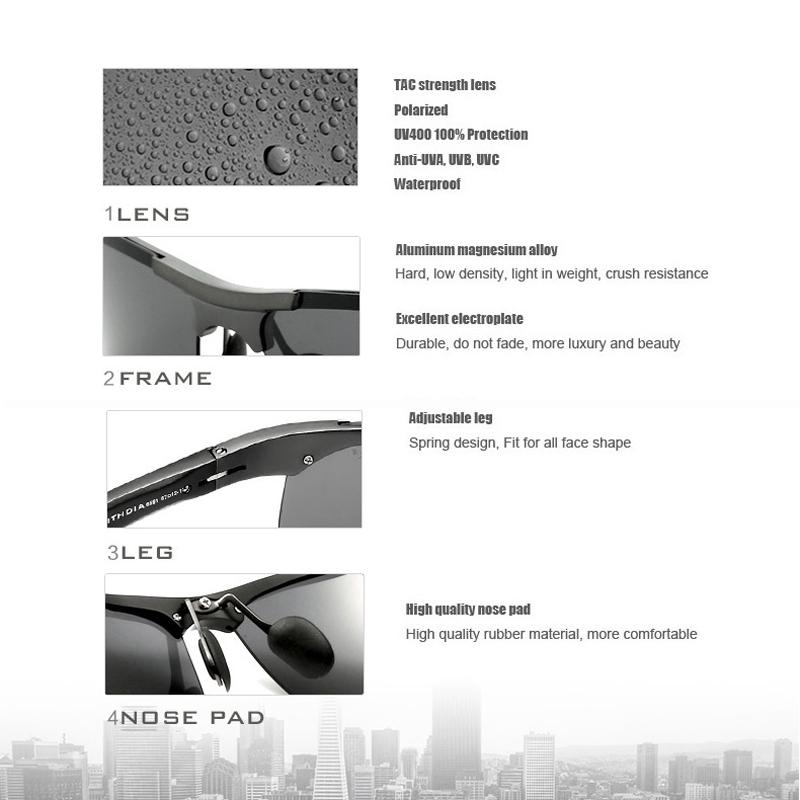 VEITHDIA marque concepteur en aluminium hommes lunettes de soleil polarisées lunettes de soleil accessoires lunettes pour hommes