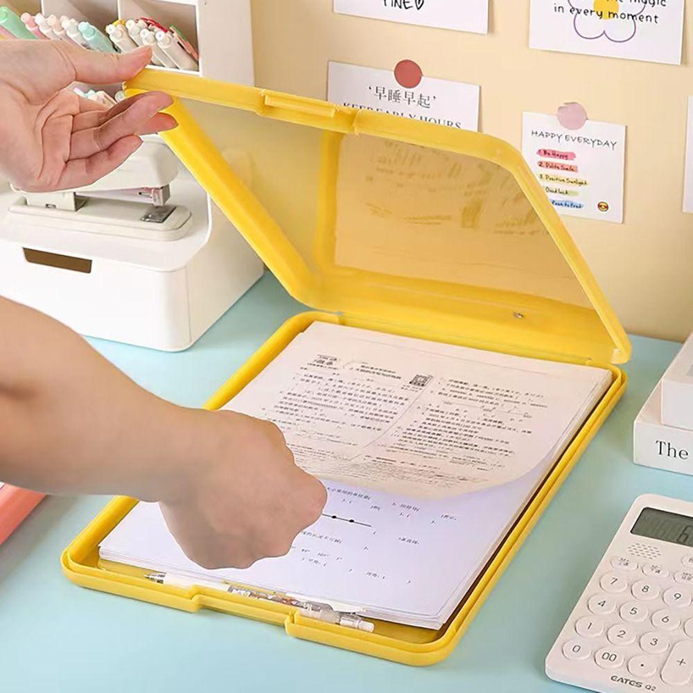 Dual-use A4 File Folder Plastic Writing Pad Creative File Box School Office