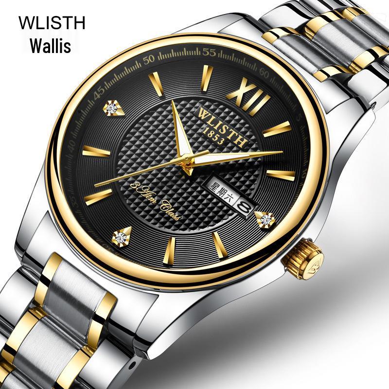 Men s Waterproof Luminous Quartz Wristwatch with Calendar