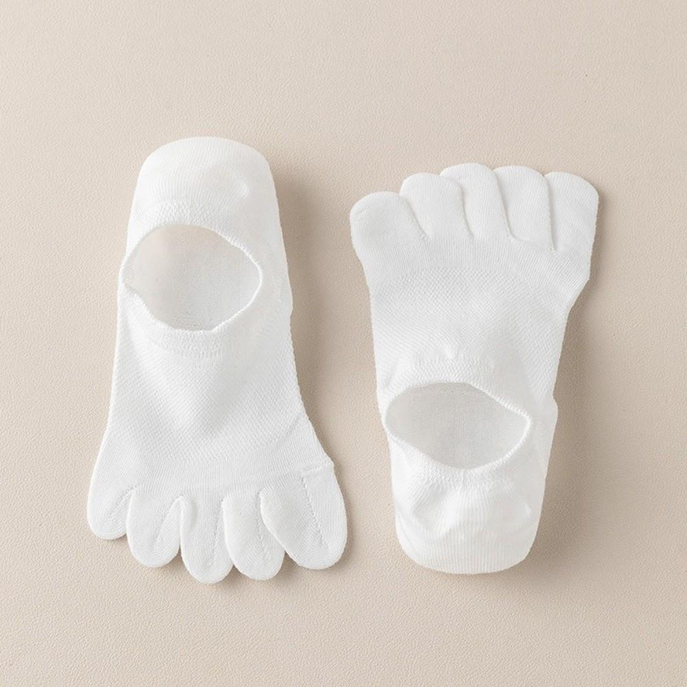 Solid Color Five Toe Socks Anti-Slip Toe Separate Socks Cool Feeling No-Show Socks Summer Wear