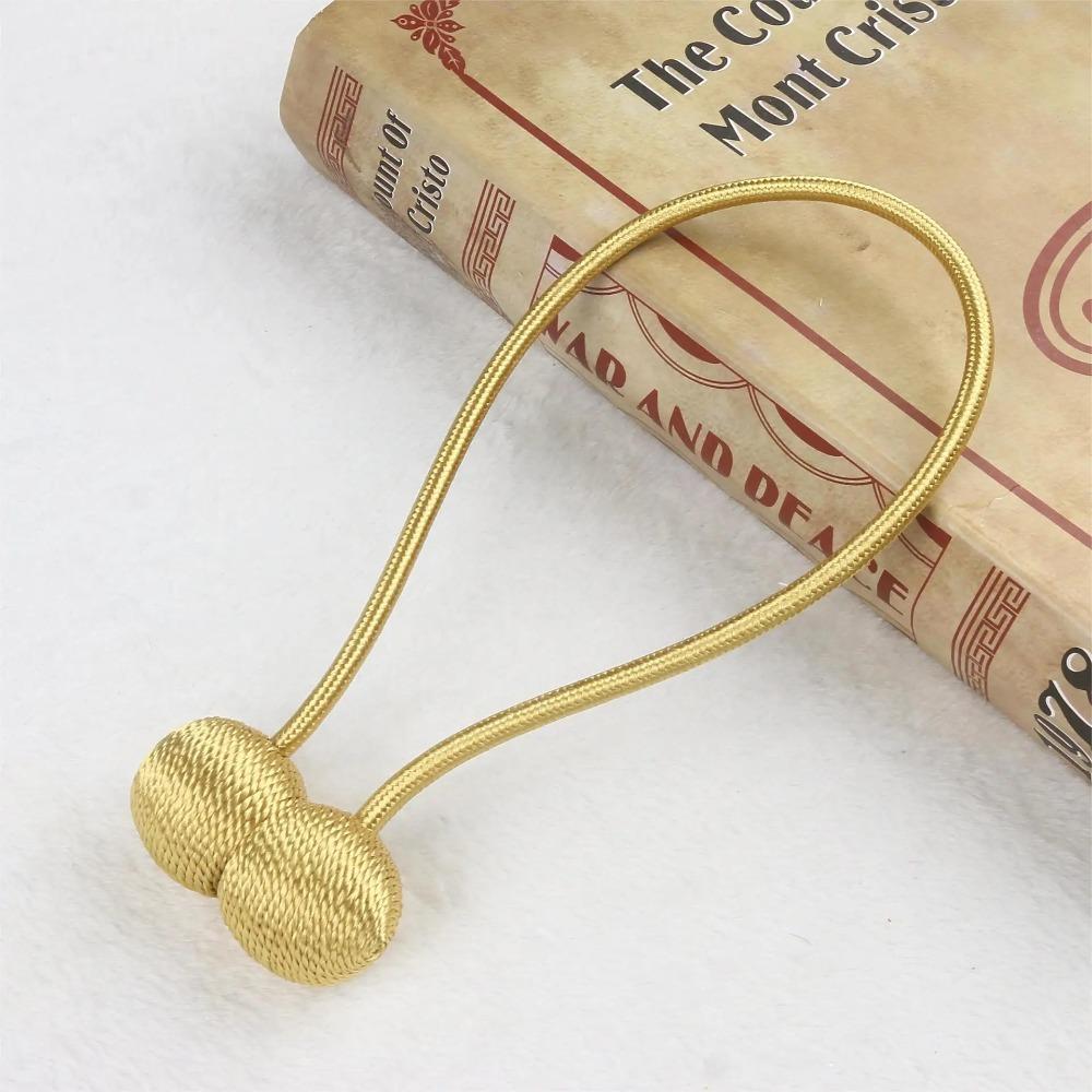 

2Pcs Magnetic Curtain Tieback High Quality Clip Curtains Buckle Holder Decorative Home Polyester Curtains Accessories 1PC золотой