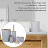Bathroom Accessories Set - Bamboo Wood Bathroom Accessories Set, Toilet Brush, Soap Dispenser, Toothbrush Holder, Soap Dish