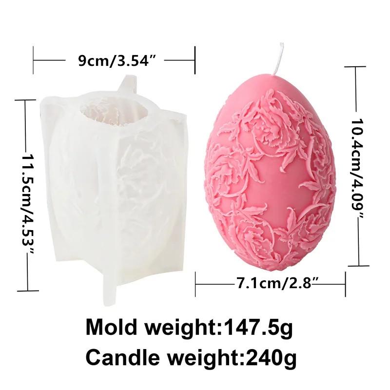 10cm Flower Easter Egg Candle Mould Eggshell Shaped Silicone Candle Making Molds Resin Soap Casting Gifts Home Decor Butterfly