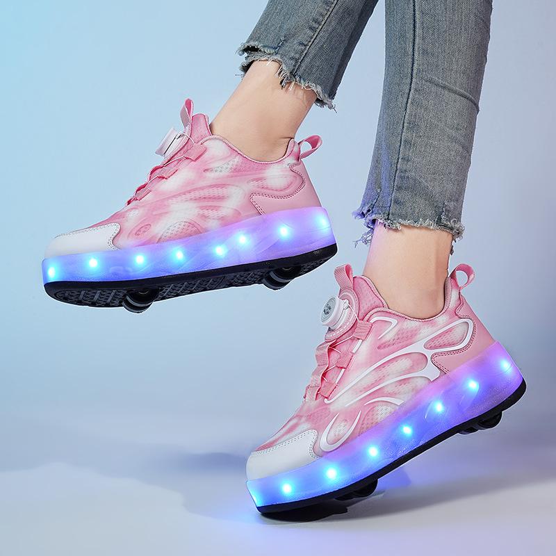 

Factory Boys Lighting Shoes USB Charging Pulley Shoes Outdoor Sports Skates Fashion Runaway Shoes 30