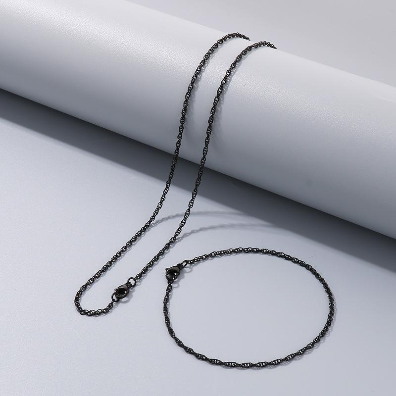 Commuter Plain Chain, Trendy Nightclub Multi-Size Plain Weave Twist Chain, Titanium Steel Men'S And Women'S Necklace.