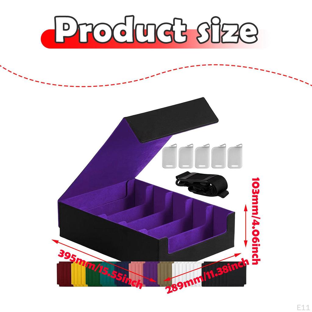 Card Deck Box Container 3800+ Capacity for Game Cards Large with 24 Dividers and 5