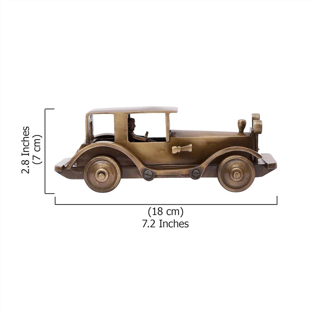 Brass Vintage Motor Car Showpiece, Figurine for Home Decor, Brass Antique Showpieces for Home,Antique Brown, Pack of 1