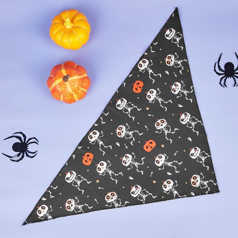 Halloween Dog Bandana, Pumpkin and Spider Web Bibs Triangle Pet Scarf, Multiple Sizes Soft & Adjustable Pet Bandanas Accessories